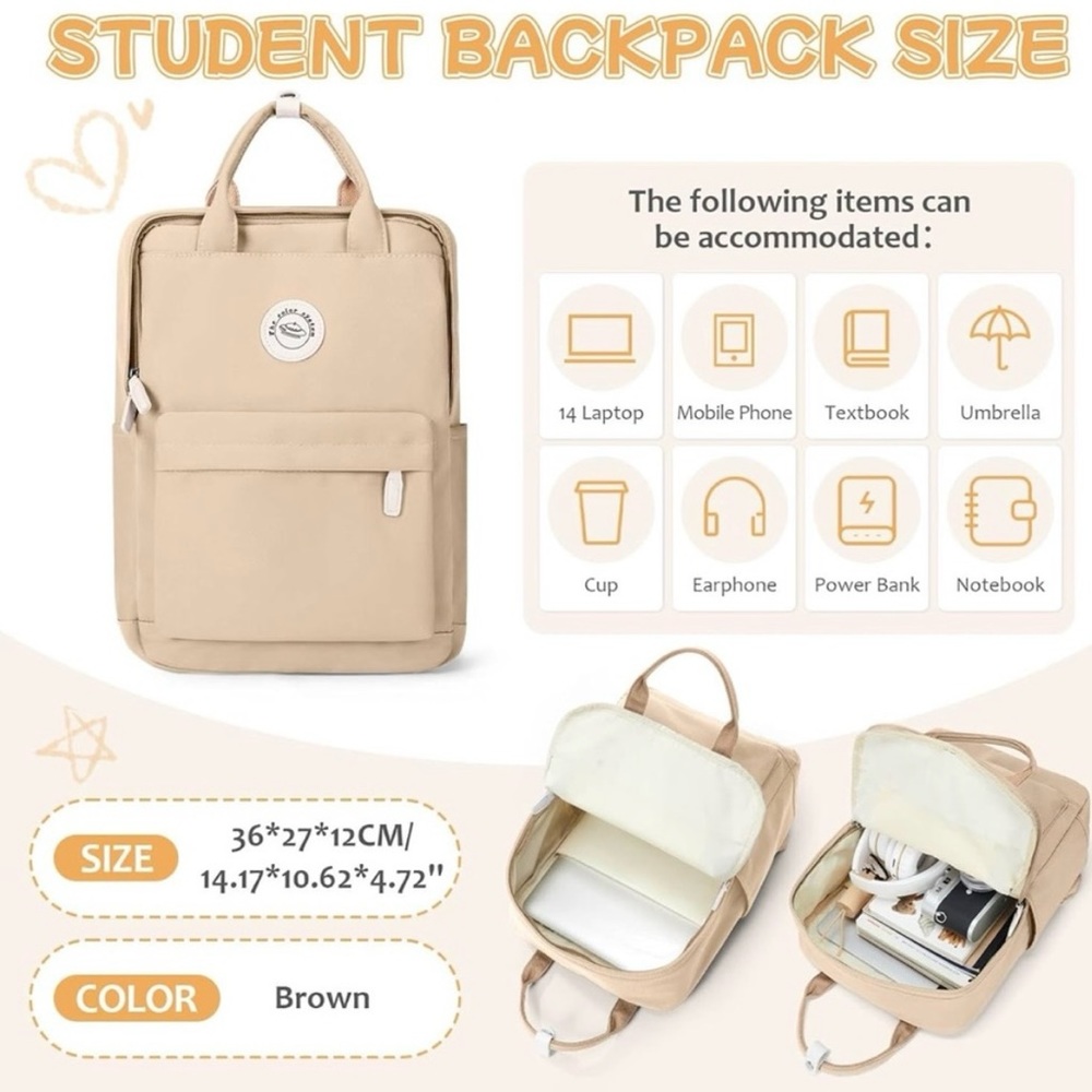 🆕 stylish tan backpack - Picture 6 of 9